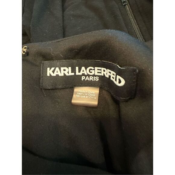 Karl Lagerfeld Black Jumpsuit with Wide Leg Crop Pants- size 8 - Picture 8 of 9